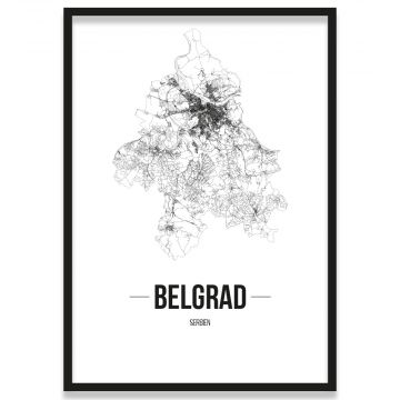 Poster Belgrad mit Rahmen