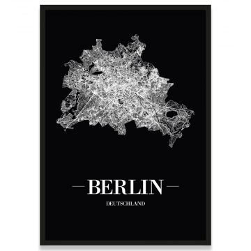Berlin Poster Stadtnetz Rahmen