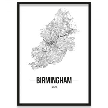 Poster Birmingham mit Bilderrahmen