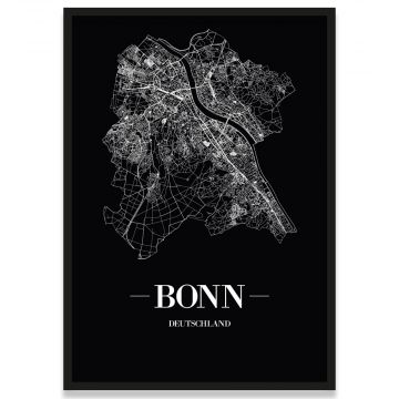 Poster Bonn Black gerahmt