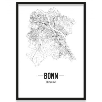 Poster Bonn Stadtplan mit Rahmen