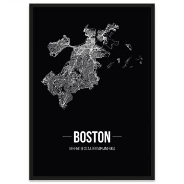 Poster Boston Straßennetz