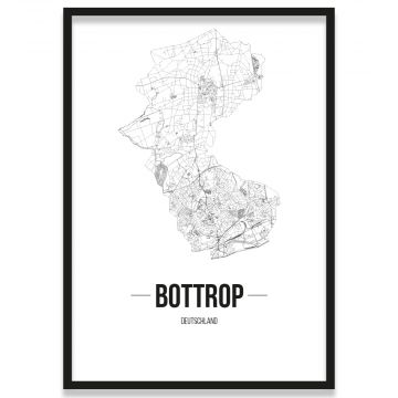 Poster Bottrop Straßennetz Rahmen