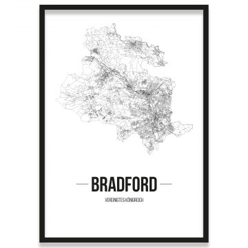 Poster Bradford Straßennetz Rahmen
