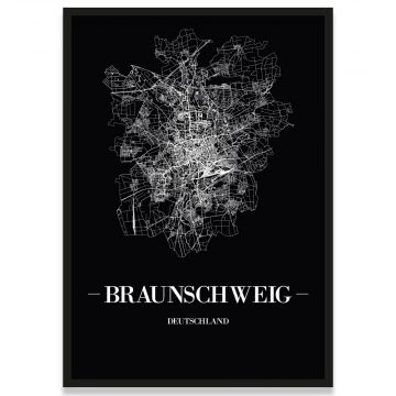 Braunschweig Poster Rahmen Schwarz