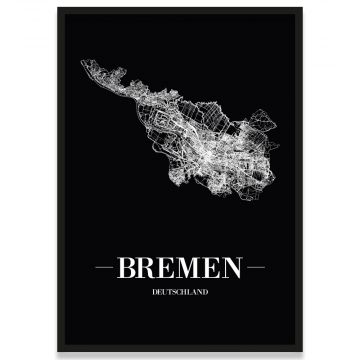 Poster Bremen Bilderrahmen Schwarz