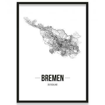 Poster Bremen Rahmen Straßenplan