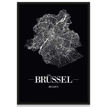 Poster Brüssel Straßennetz