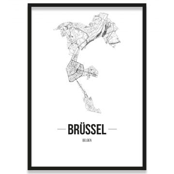 Poster Brüssel mit Bilderrahmen