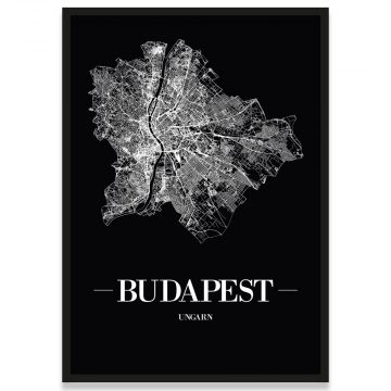 Stadtposter Budapest Straßenplan