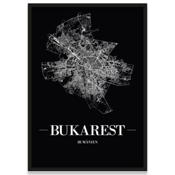 Poster Bukarest Schwarz