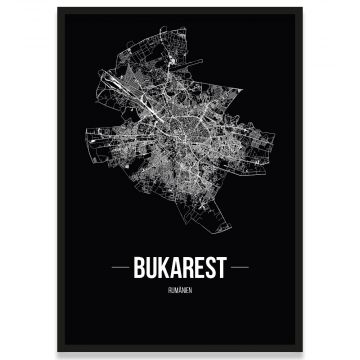 Poster Bukarest Straßenplan