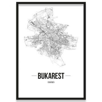Poster Bukarest Stadtplan mit Rahmen
