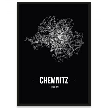 Poster Chemnitz Straßennetz