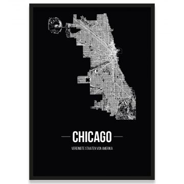 Poster Chicago Stadtplan