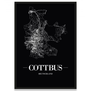 Cottbus Stadtposter Straßennetz