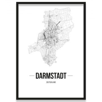 Stadtposter Darmstadt Straßennetz
