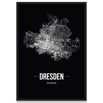 Stadtposter Dresden Straßennetz