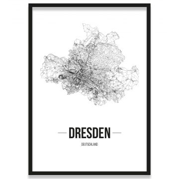Poster Dresden mit Rahmen