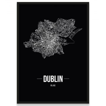 Stadtposter Dublin Straßennetz