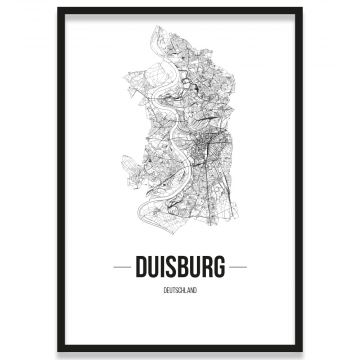 Poster Duisburg Straßennetz
