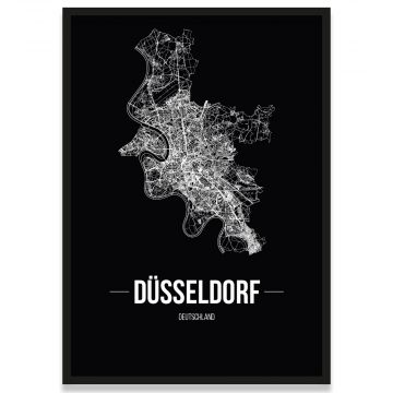 Poster Düsseldorf Straßennetz