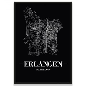 Stadtposter Erlangen Straßennetz