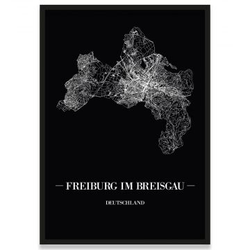 Freiburg im Breisgau Poster Straßennetz
