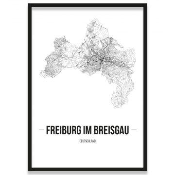 Poster Freiburg im Breisgau Straßenplanung Bilderrahmen