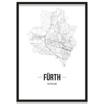 Poster Fürth mit Rahmen