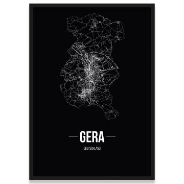 Gera Poster Bilderrahmen Straßennetz