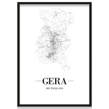 Poster Gera Straßenplan mit Bilderrahmen