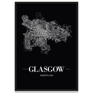 Poster Glasgow Straßennetz