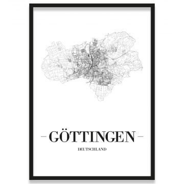 Poster Göttingen Stadtplan mit Rahmen