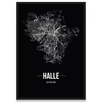 Poster Halle Stadtplan