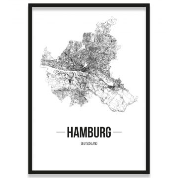 Poster Hamburg Straßennetz