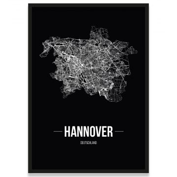 Poster Hannover Bilderrahmen Stadtnetz