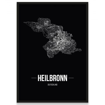 Poster Heilbronn Straßenplan