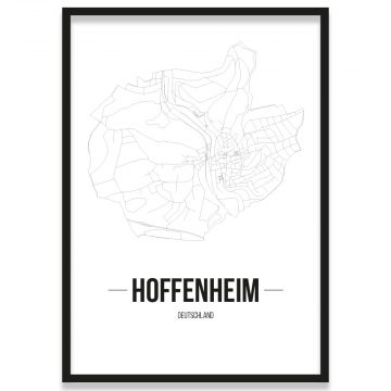 Poster Hoffenheim Straßenplan mit Rahmen