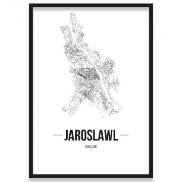 Poster Jaroslawl Straßenplan mit Bilderrahmen