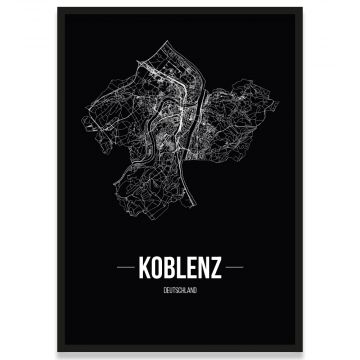Poster Koblenz Straßenplan