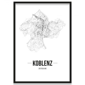 Stadtposter Kischinau Straßennetz mit Rahmen