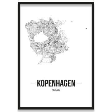 Poster Kopenhagen Straßennetz