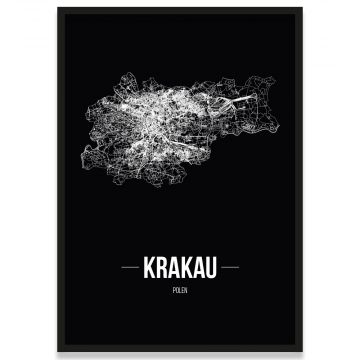 Krakau Poster mit Stadtplan