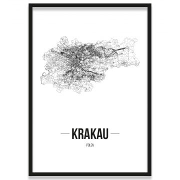Poster Krakau mit Rahmen