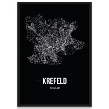 Krefeld Poster mit Stadtplan