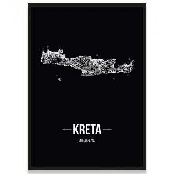 Poster Kreta Straßen mit Rahmen