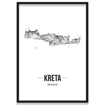 Poster Kreta Straßenplan