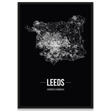 Poster Leeds Straßenplan