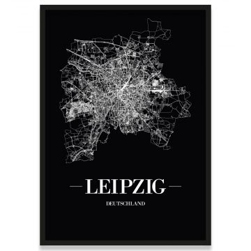 Poster Leipzig Straßenplan